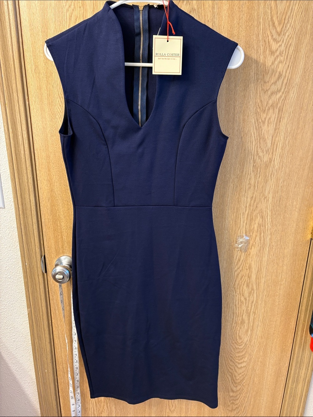 Rolla Coster Navy V-Notch Sleeveless Midi Dress